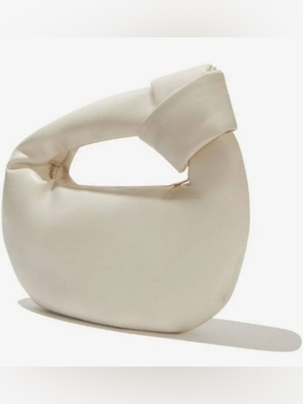 NEW Melie Bianco Top Knot Vegan Leather Cream Soft Hobo Shoulder Bag
